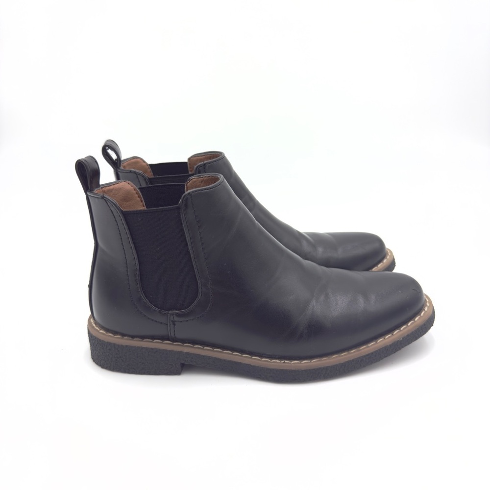 Boys Black Simulated Leather Chelsea Boots